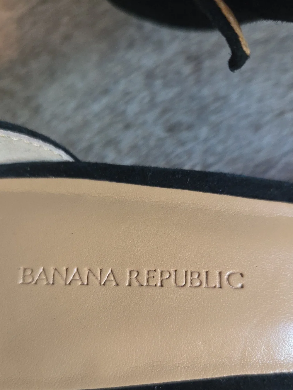 Banana Republic Black Suede Buckle Ankle-Strap Heeled Open Toed Shoes